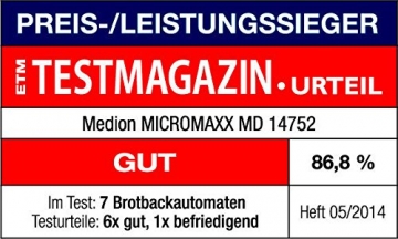 MEDION Micromaxx MD 14752 Brotbackautomat Test Magazin